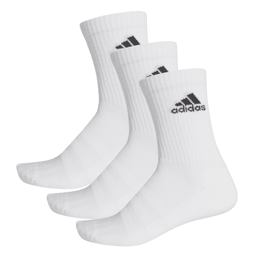 adidas 3pk Cushioned Crew Socks White-Black - SportsPower