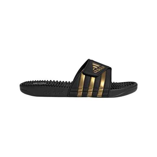 adidas Adissage Adjustable Comfort Slides, Black-Gold, - SportsPower